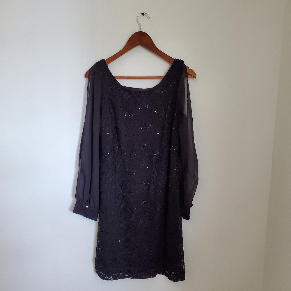 Scarlett Nite | Black Sequined Lace Dress